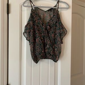 Moa Moa Green Ruffled Camisole Top